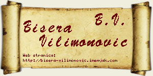 Bisera Vilimonović vizit kartica